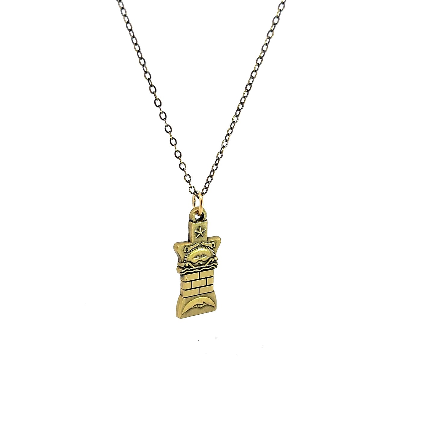 Nauvoo Temple Pillar Necklace | Antique Gold