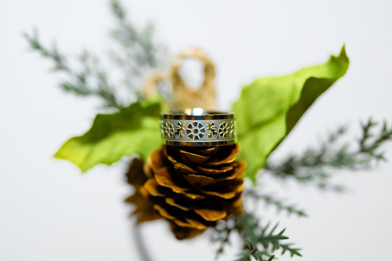 Daisy Scroll Stainless Steel CTR Ring