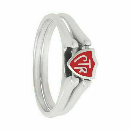 J62R Mormon LDS Unisex CTR Ring Sterling Silver Flip Red Handmade One Moment in Time