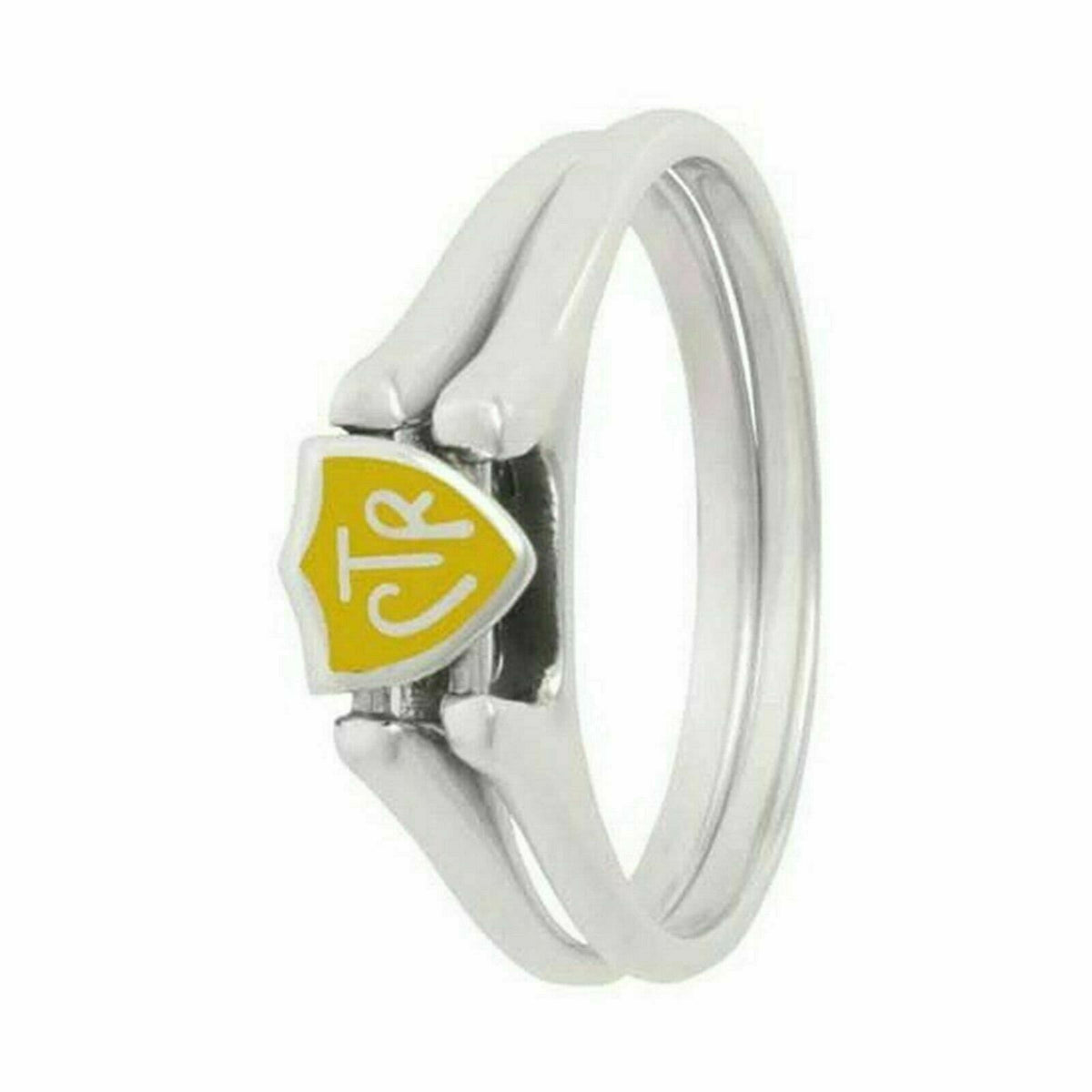 J62Y Mormon LDS Unisex CTR Ring Sterling Silver Flip Yellow Handmade One Moment in Time