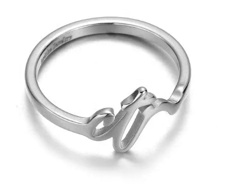Modern Cursive Stainless Steel CTR Ring