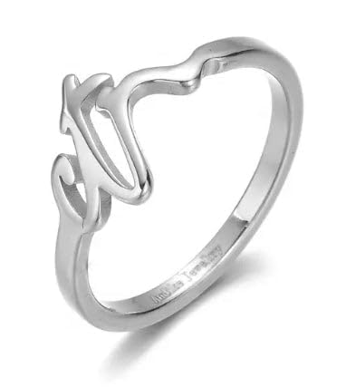 Modern Cursive Stainless Steel CTR Ring