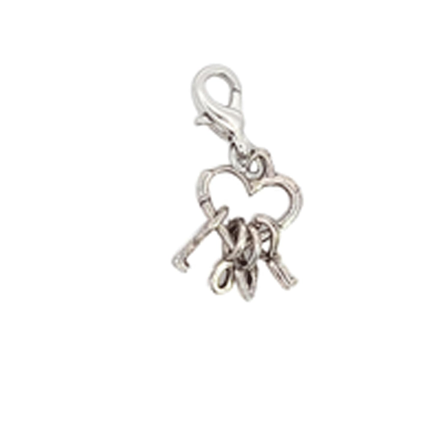 Love Heart Keys Charm