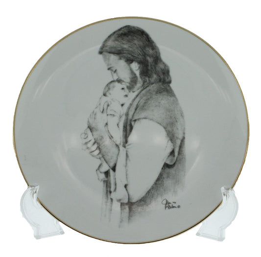 Christ Holding a Child Plate | With Easel
