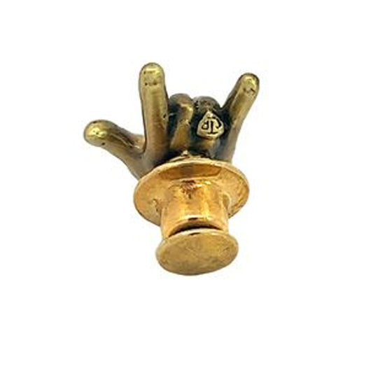 I Love You American Sign Language Pin | Antique Gold