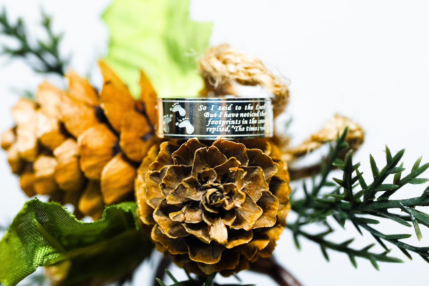 Footprints Stainless Steel Ring
