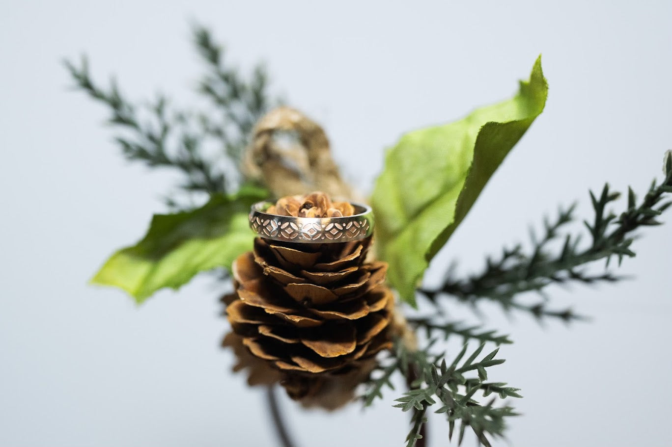 Solstice Stainless Steel CTR Ring with Rose Gold Inlay 