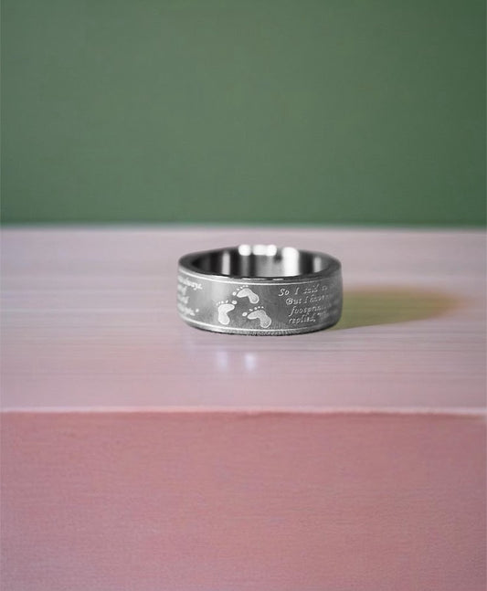 Footprints Stainless Steel Ring