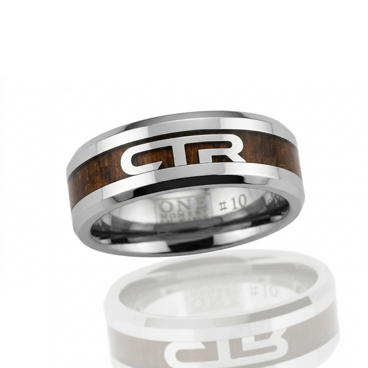 Duo Tungsten CTR Ring with Wood inlay