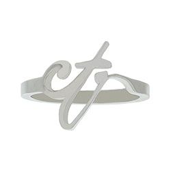 Modern Cursive Stainless Steel CTR Ring