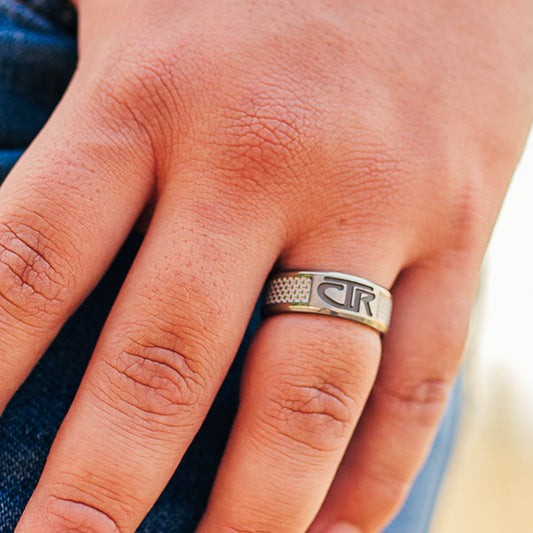 Titan Titanium CTR Ring with White Carbon Fiber Inlay