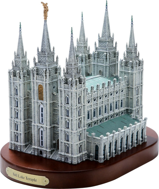 Salt Lake Temple Statue on Wood Base