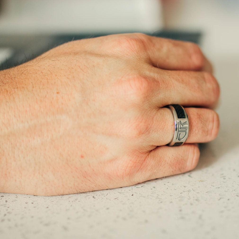 Titan Titanium CTR Ring with Black Carbon Fiber Inlay