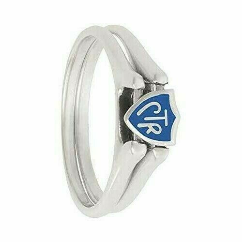 J62B Mormon LDS Unisex CTR Ring Sterling Silver Flip Blue Size 9.5 One Moment in Time