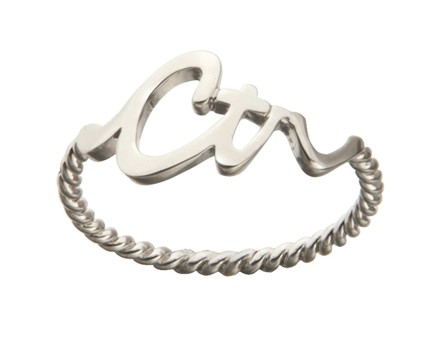 J173 Dainty CTR Ring Stainless Steel Handmade