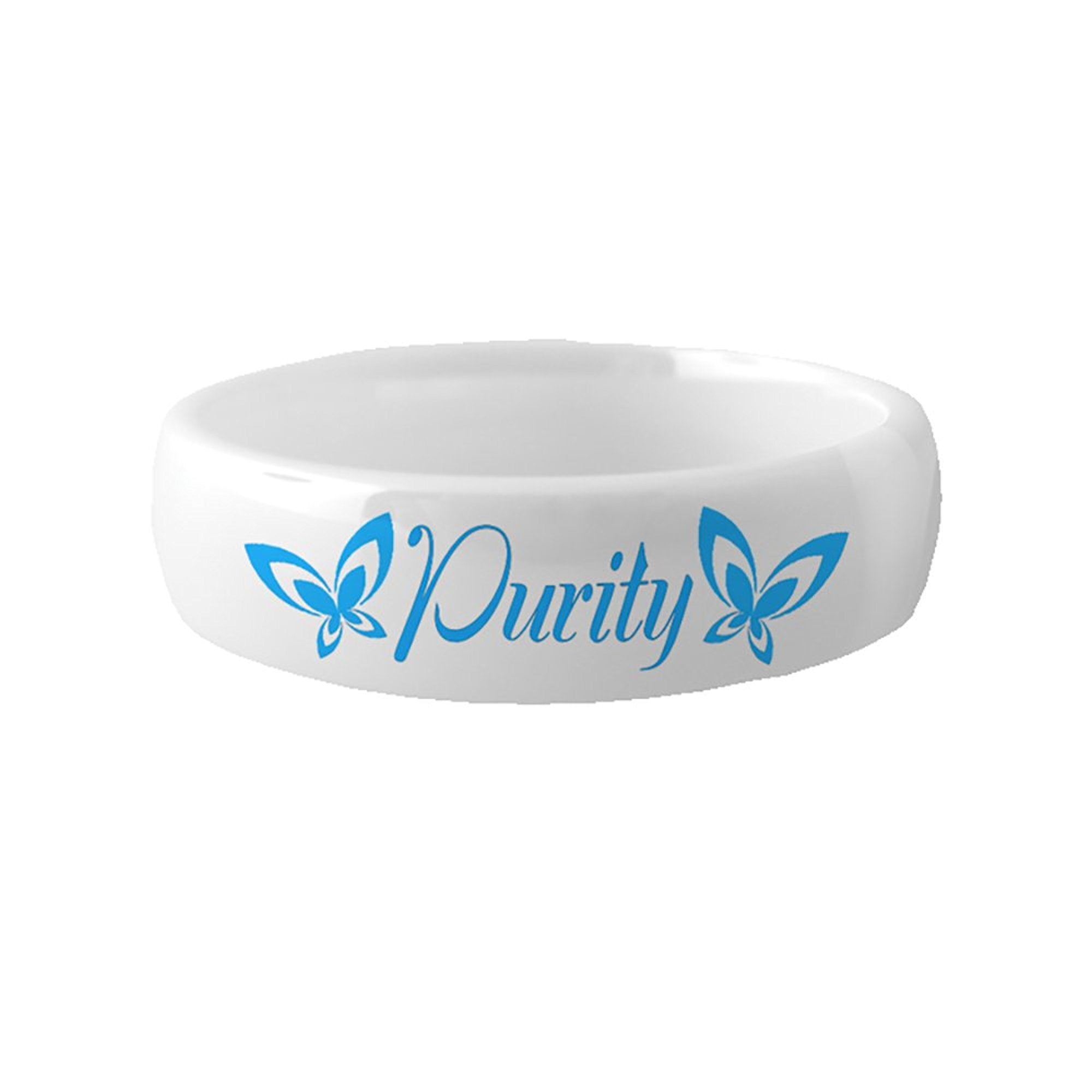 CH1 Mormon LDS Unisex CTR Ring Purity White With Diamond Ceramic One M ...