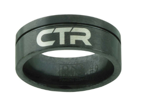 J180 CTR RING Black Ceramic Blackjack Sliver