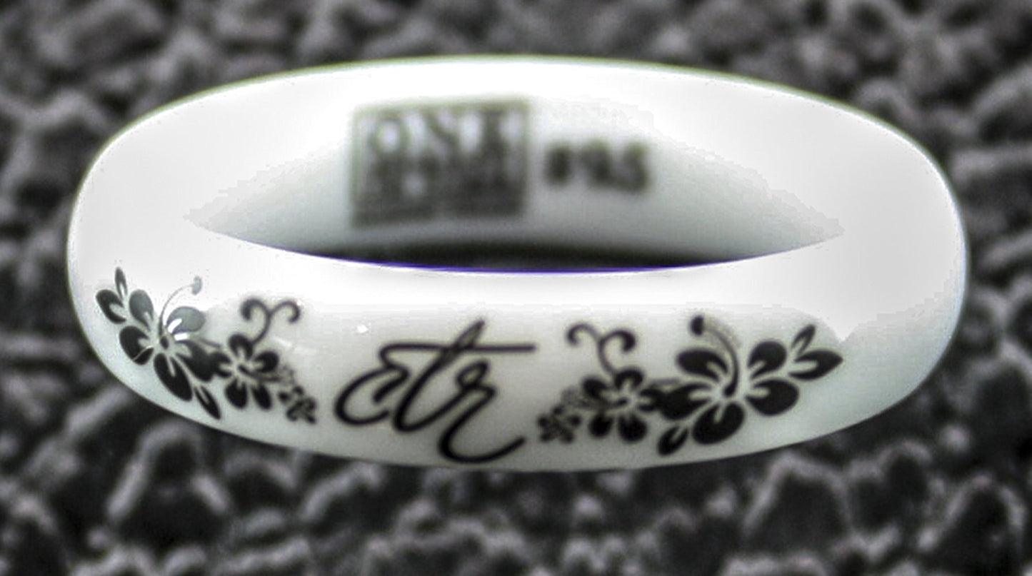 Heavenly Flower White Diamond Ceramic CTR Ring