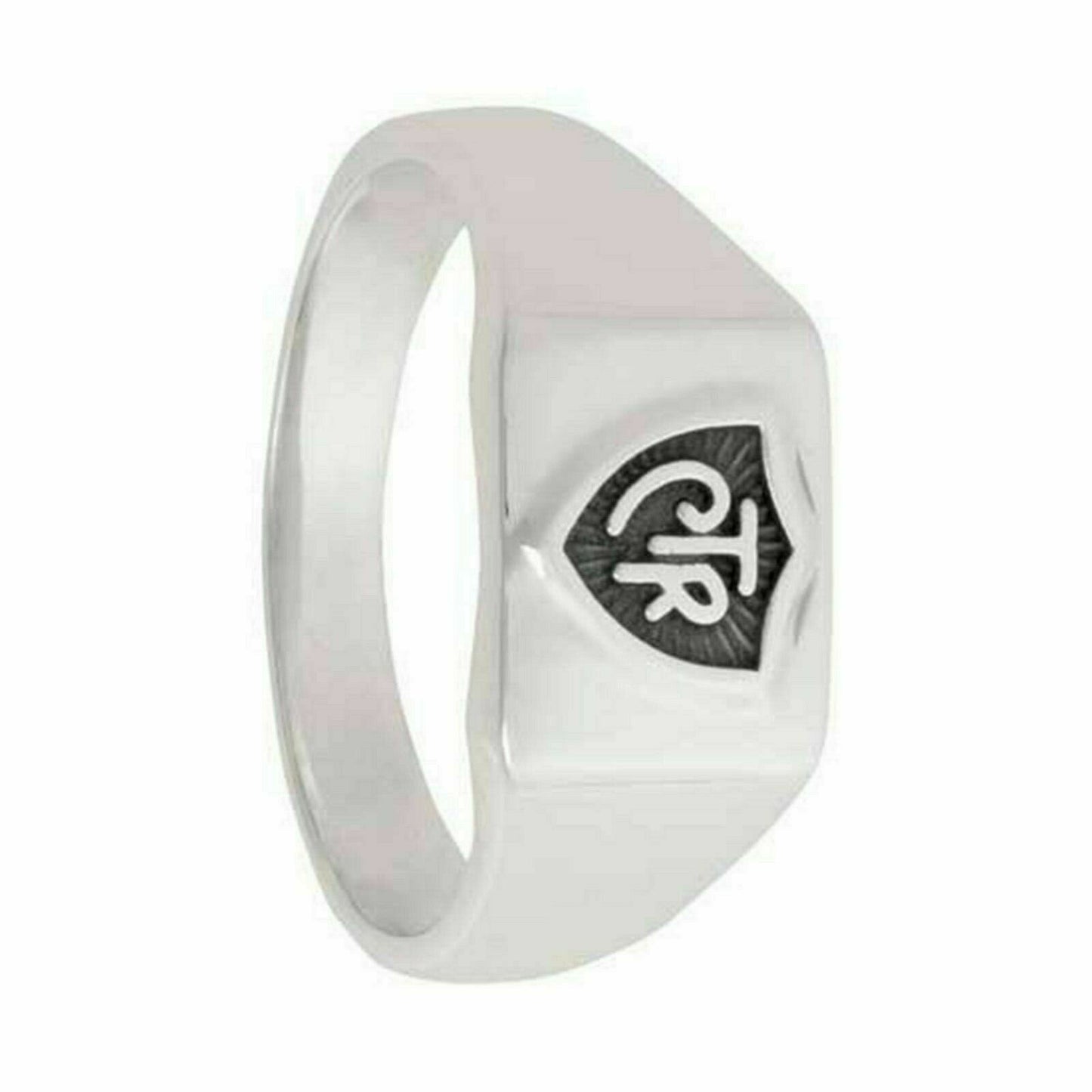 J64 Mormon LDS Unisex CTR Ring Sterling Silver With Block Handmade One Moment in Time