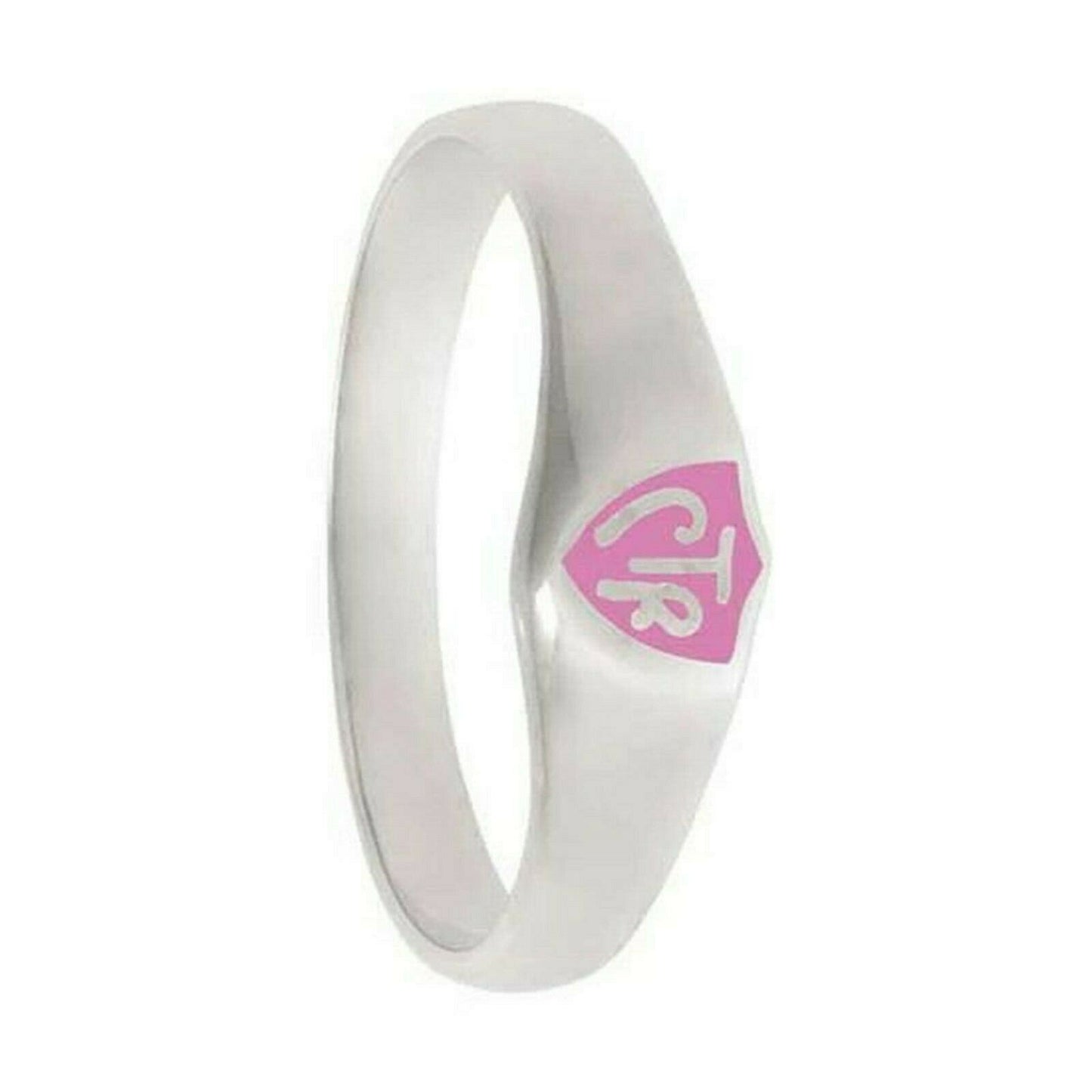 J56P Mormon LDS Unisex CTR Ring Sterling Silver Pink Stainless Steel One Moment in Time