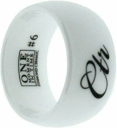 J179 Mormon LDS Unisex CTR Ring Allure Ceramic White Size 5-9 One Moment In Time
