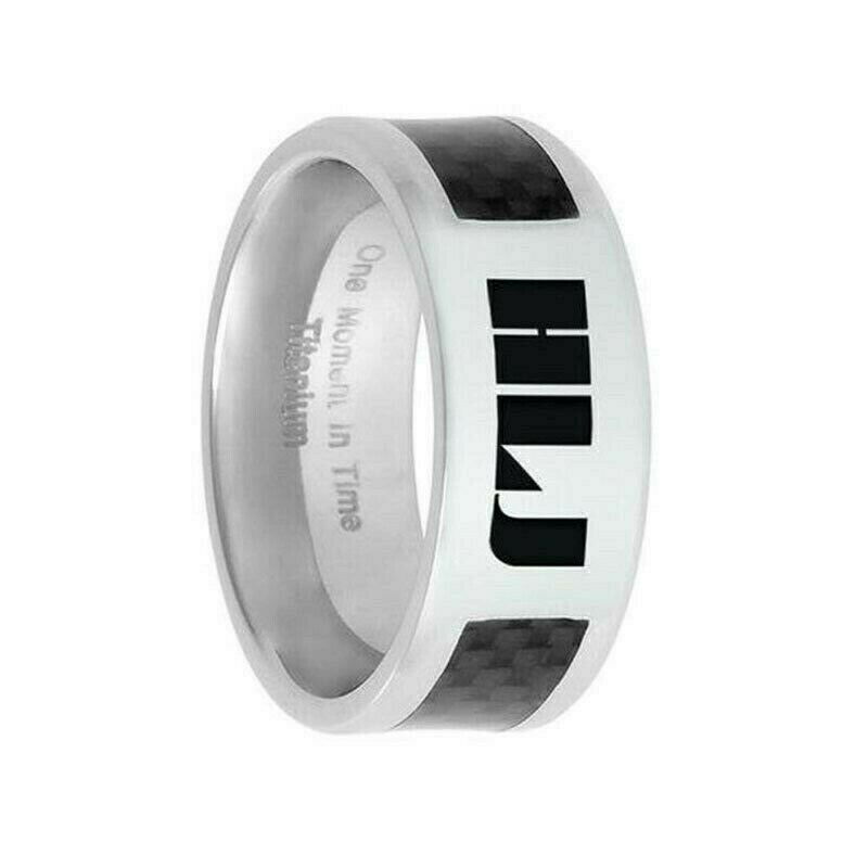 Spanish Titan Titanium HLJ Ring Black Carbon Fiber Inlay