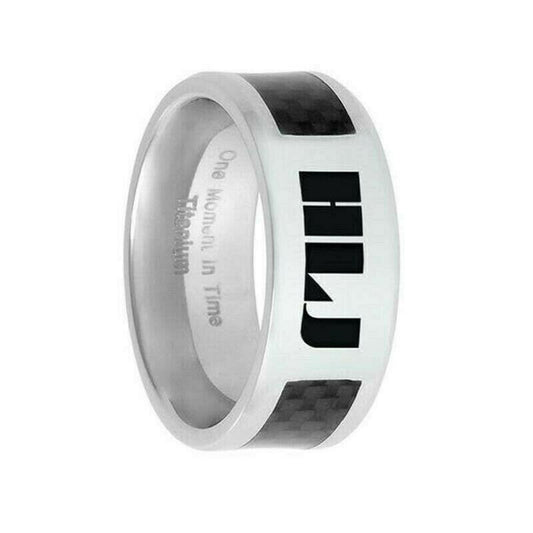 Spanish Titan Titanium HLJ Ring Black Carbon Fiber Inlay