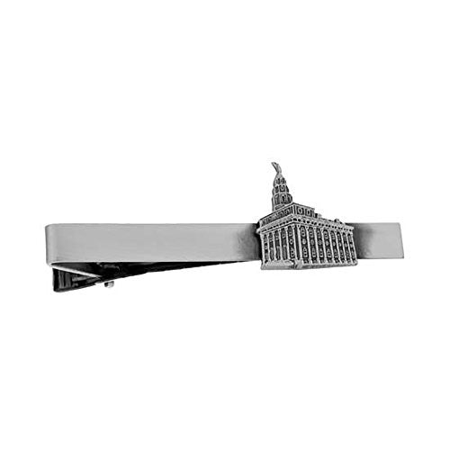 J107TBAS Tie Bar Nauvoo Temple Antique Silver