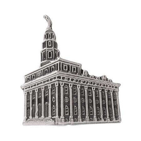 J107AS Pin Tie Tack Nauvoo Temple Antique Silver