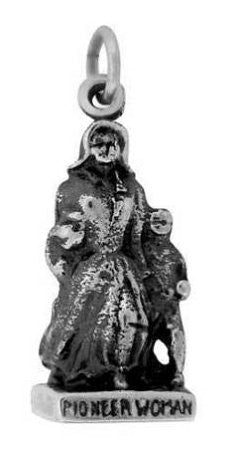 J31 Pioneer Woman & Child Sterling Silver Charm 