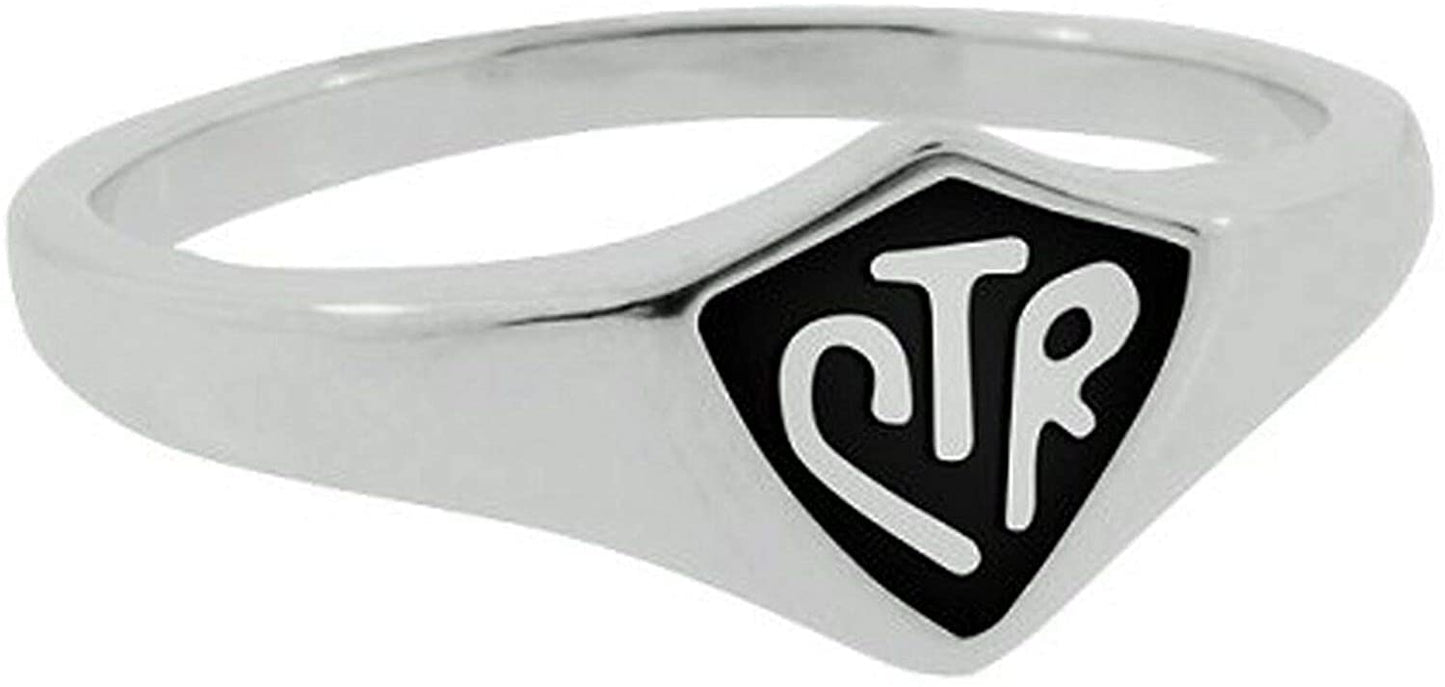 Q001B Size 4 - 9 Black Stainless Steel Alloy CTR Ring Mormon LDS Unisex One Moment In Time