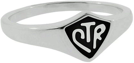 Q001B Size 4 - 9 Black Stainless Steel Alloy CTR Ring Mormon LDS Unisex One Moment In Time