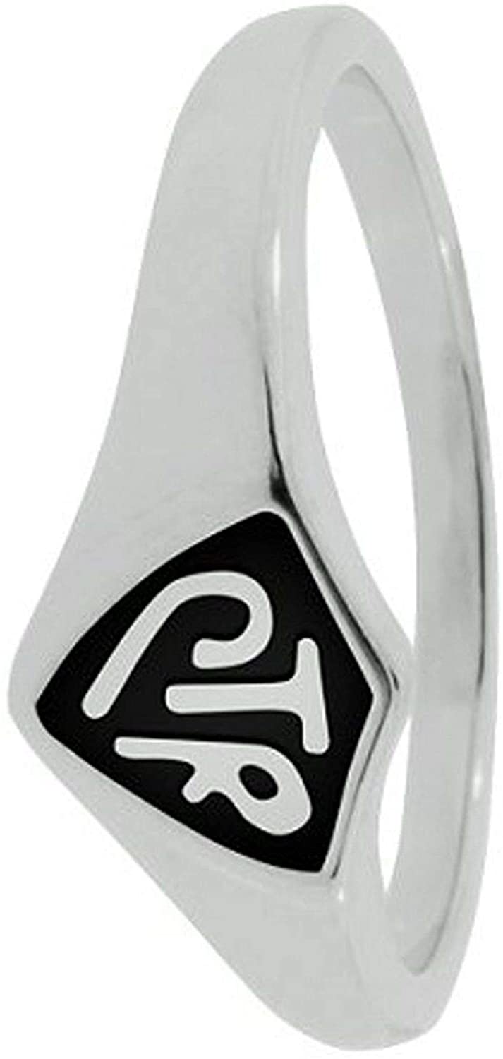 Q001B Size 4 - 9 Black Stainless Steel Alloy CTR Ring Mormon LDS Unisex One Moment In Time