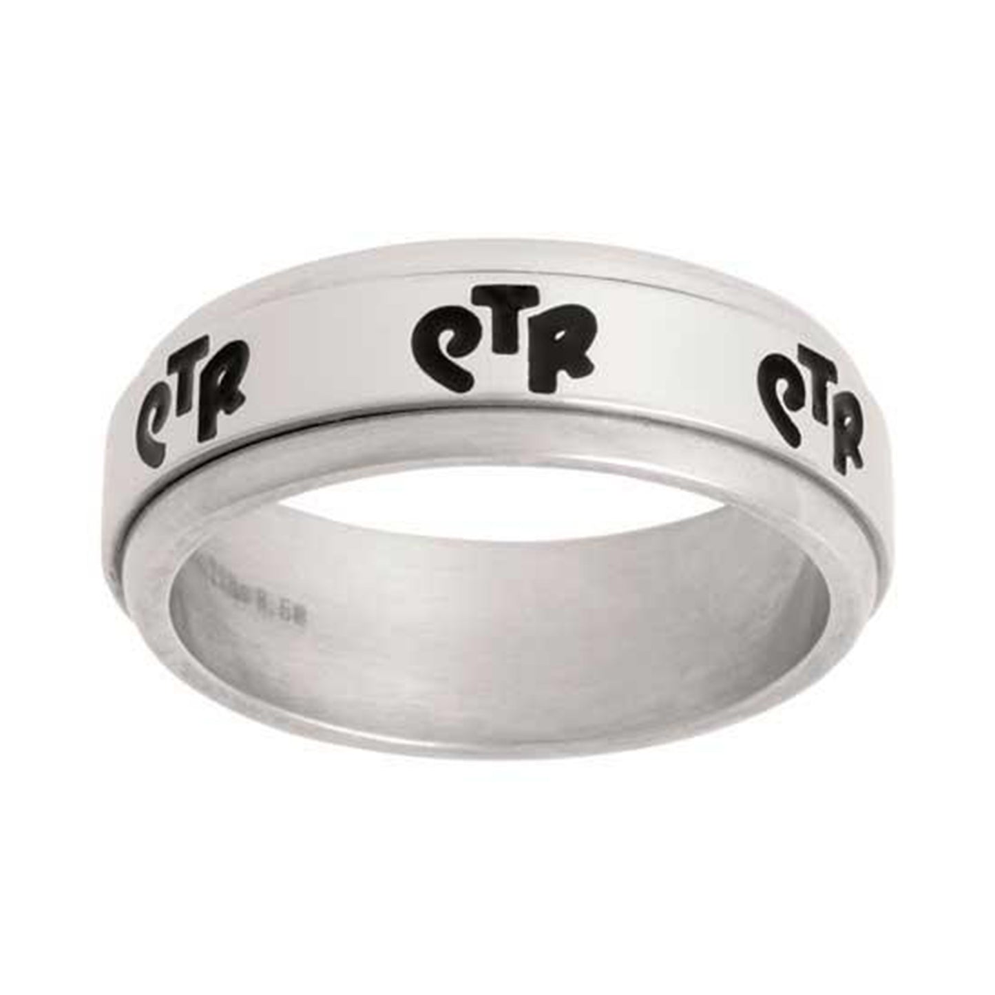 J59N CTR Ring Spinner Shiny Narrow Handmade Stainless Steel One Moment In Time