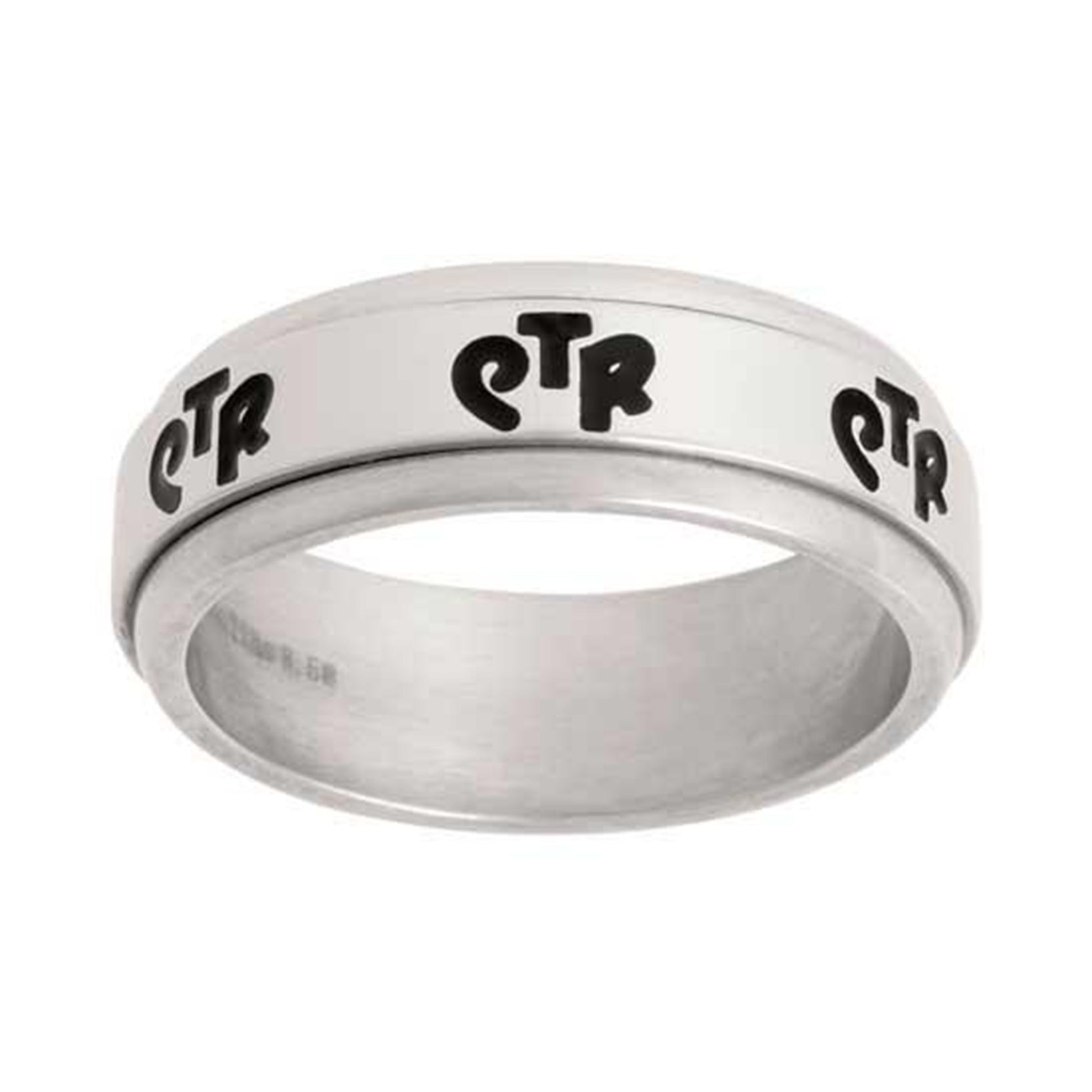 J59N CTR Ring Spinner Shiny Narrow Handmade Stainless Steel One Moment In Time