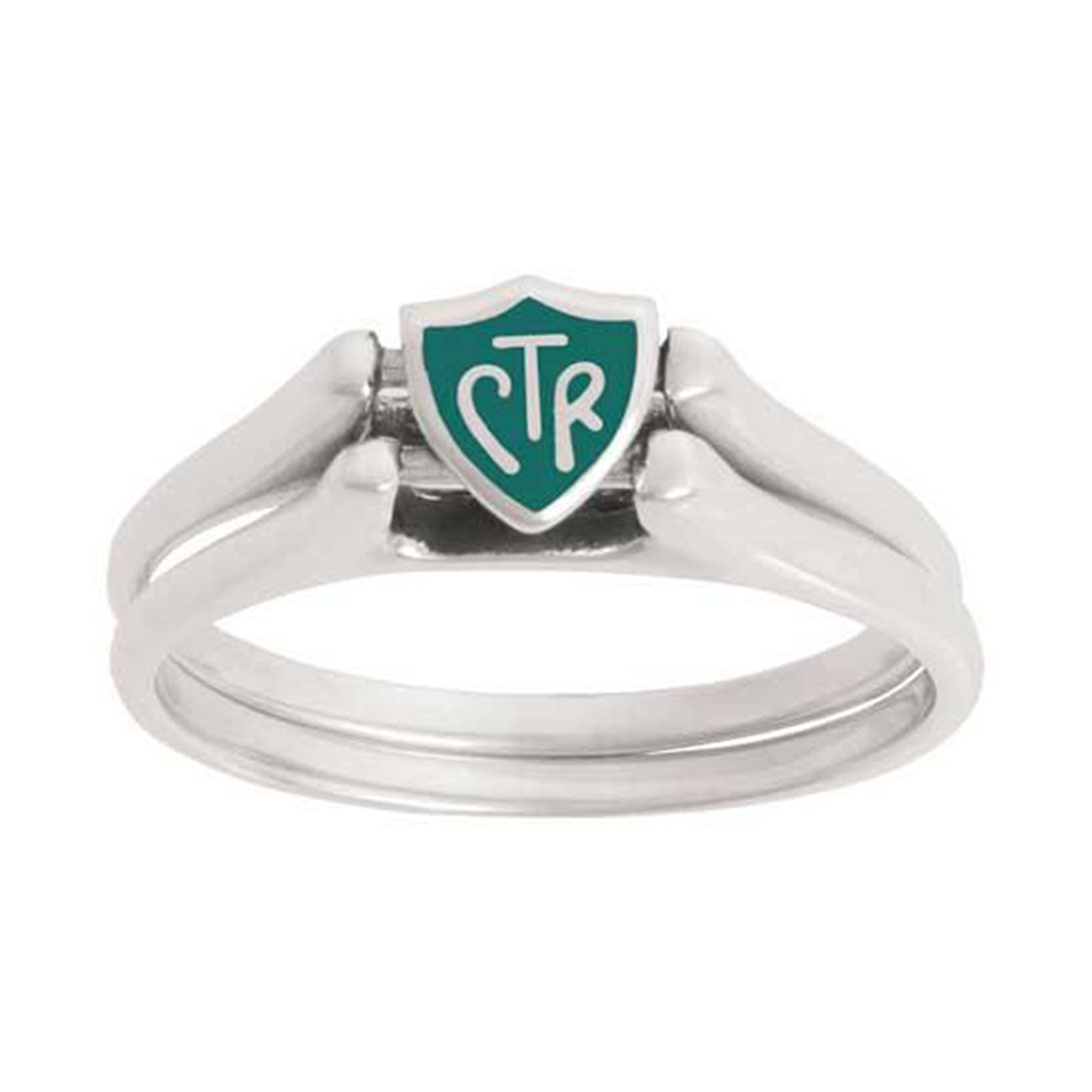 J62G Mormon LDS Unisex CTR Ring Sterling Silver Flip Green Handmade On ...