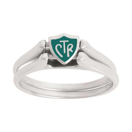 J62G CTR Ring Sterling Silver Flip Green Handmade One Moment in Time