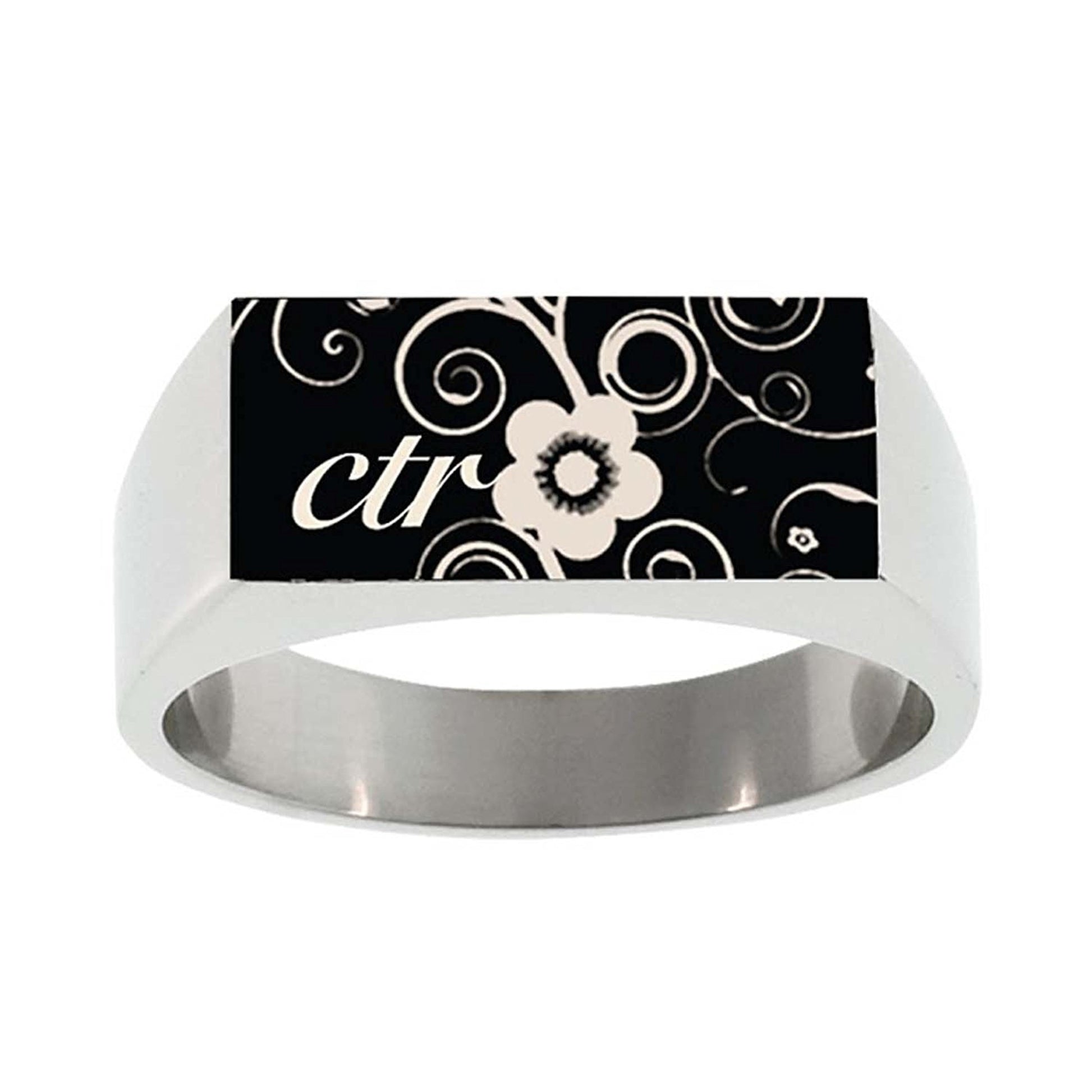 J138 CTR Ring Blossom Square Top Stainless Steel