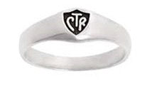 J56 Sterling Silver CTR Classic  4mm Black CTR Ring